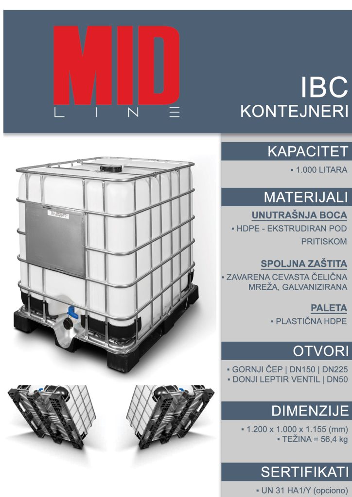 IBC kontejner sa plasticnom podlogom
